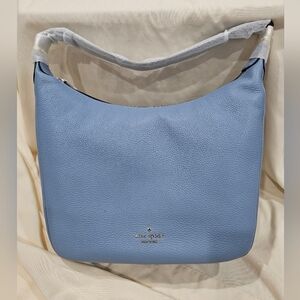 Kate Spade Leila Blue Pebbled Leather Shoulder Hobo Bag NEW RARE